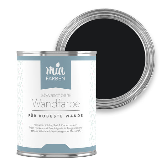 miafarben abwaschbare Wandfarbe Tiefes Nachtschwarz